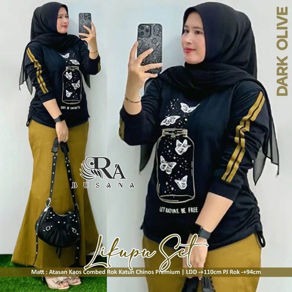LIKUPU SET || SETELAN ROK CHINOS PREMIUM MIX COMBED
