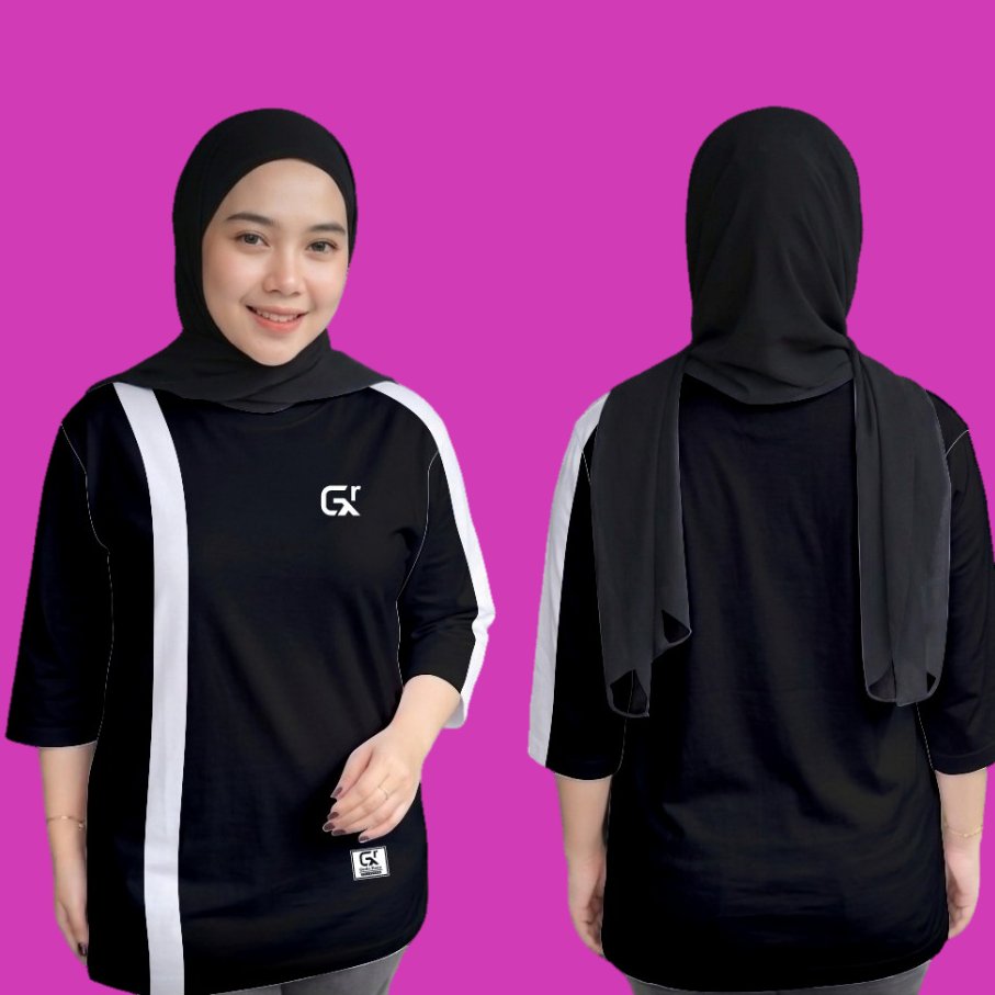 GR / Kaos / Premium / Atasan Terbaru / Wanita / LENGAN 7/8 / Oversize / Bahan Katun Combed 20s