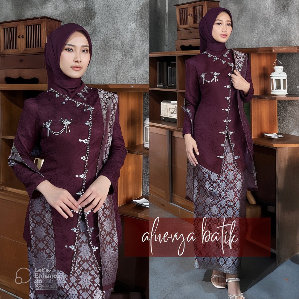 Kebaya Modern Brokat Ayu Janggan Kondangan Wisuda Lamaran Tunangan Songket Elegan Kekinian