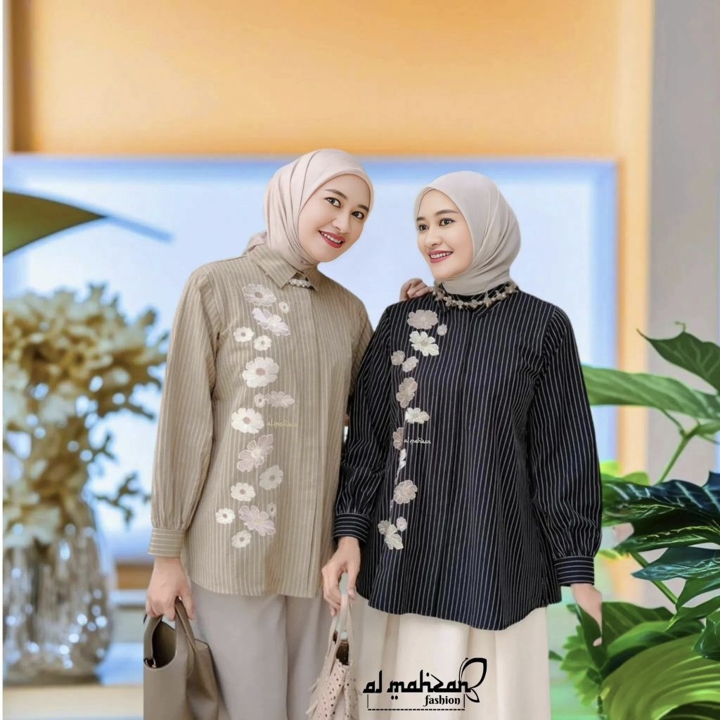 AL-MAHZAN-calista atasan kemeja shirt bordir wanita korean look
