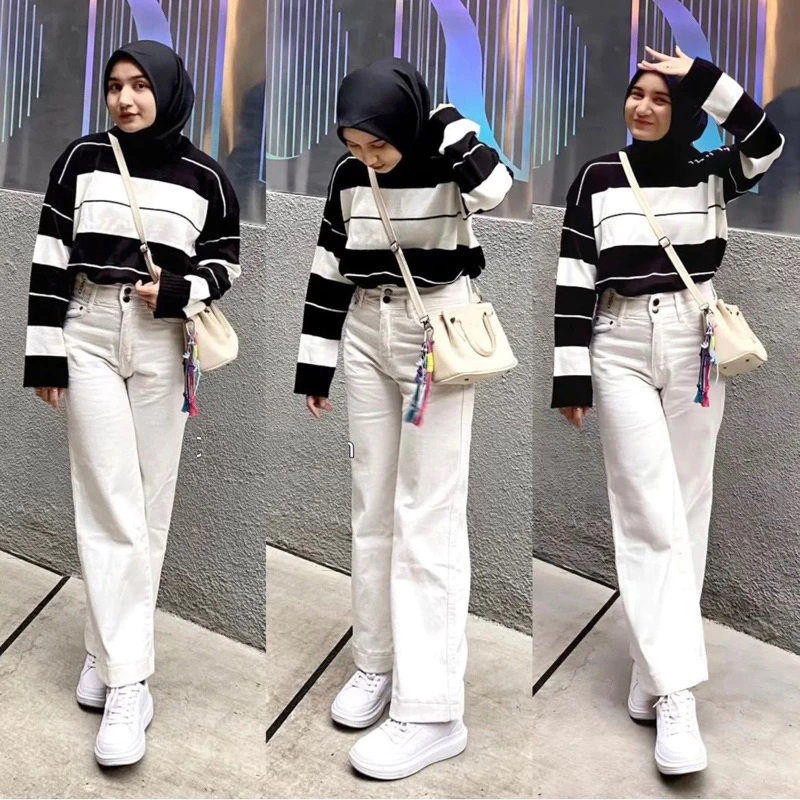Sweater Rajut Wanita Croptop Meira