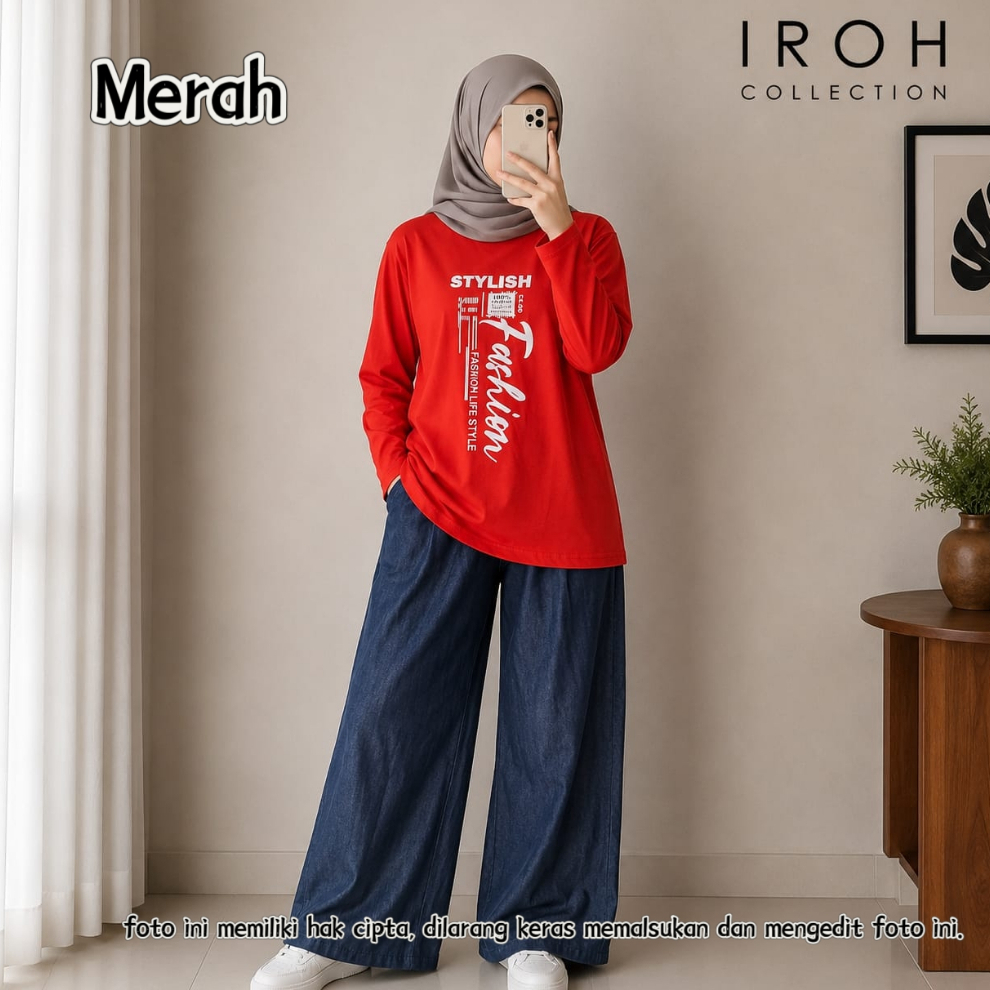 SETELAN WANITA JEANS SETCEL KULOT MIX KAOS COMBAD TERBARU KEKINIAN NYAMAN DIPAKAI