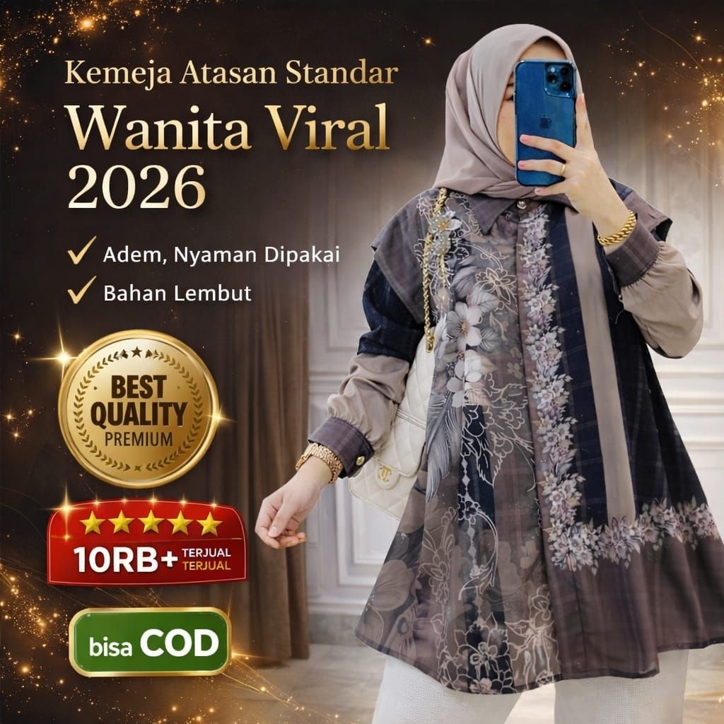 (COD) Melza Atasan Kemeja Wanita print desain mewah|kualitas premium|matrial super premium motif ran