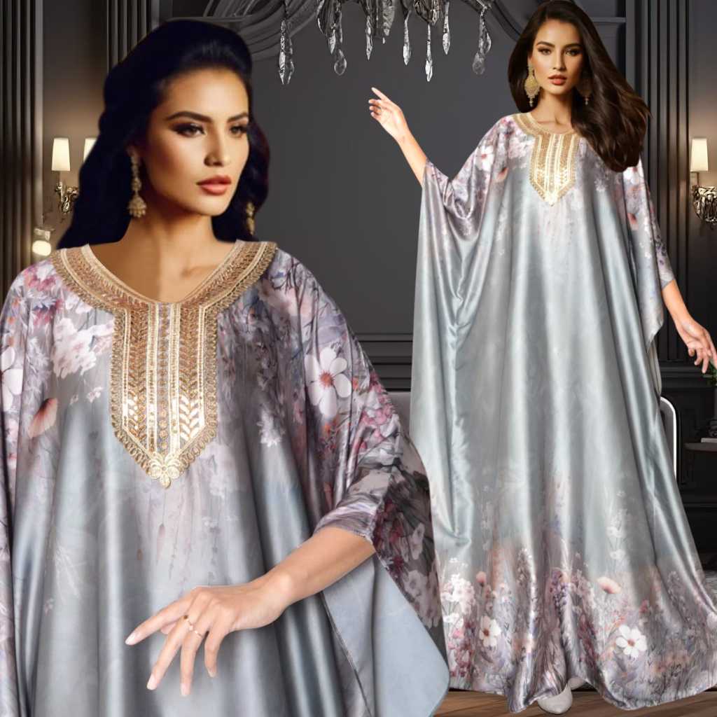 Qaira Fashion : Kaftan silk premium motif/kaftan premium lebaran/kaftan jumbo  all size fit to xxl