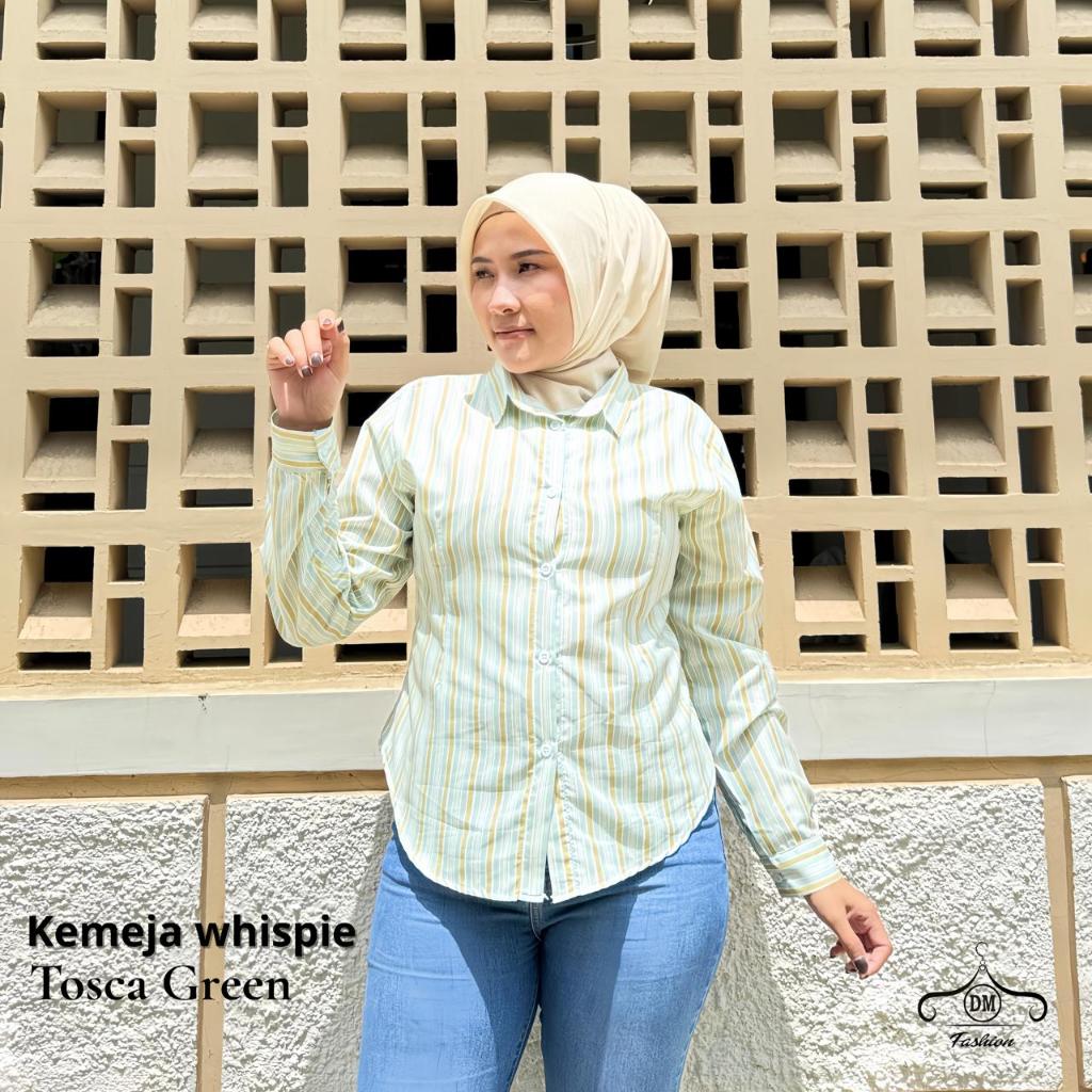 Kemeja salur katun blouse atasan super soft halus lembut adem