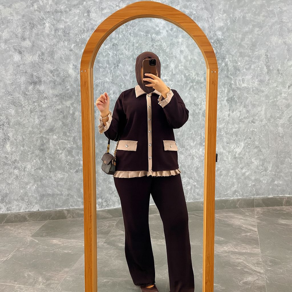 One Set Amira Setelan Wanita Cardigan Celana Cutbray Knit Rib Baju Setelan Wanita Setelan Wanita Rib