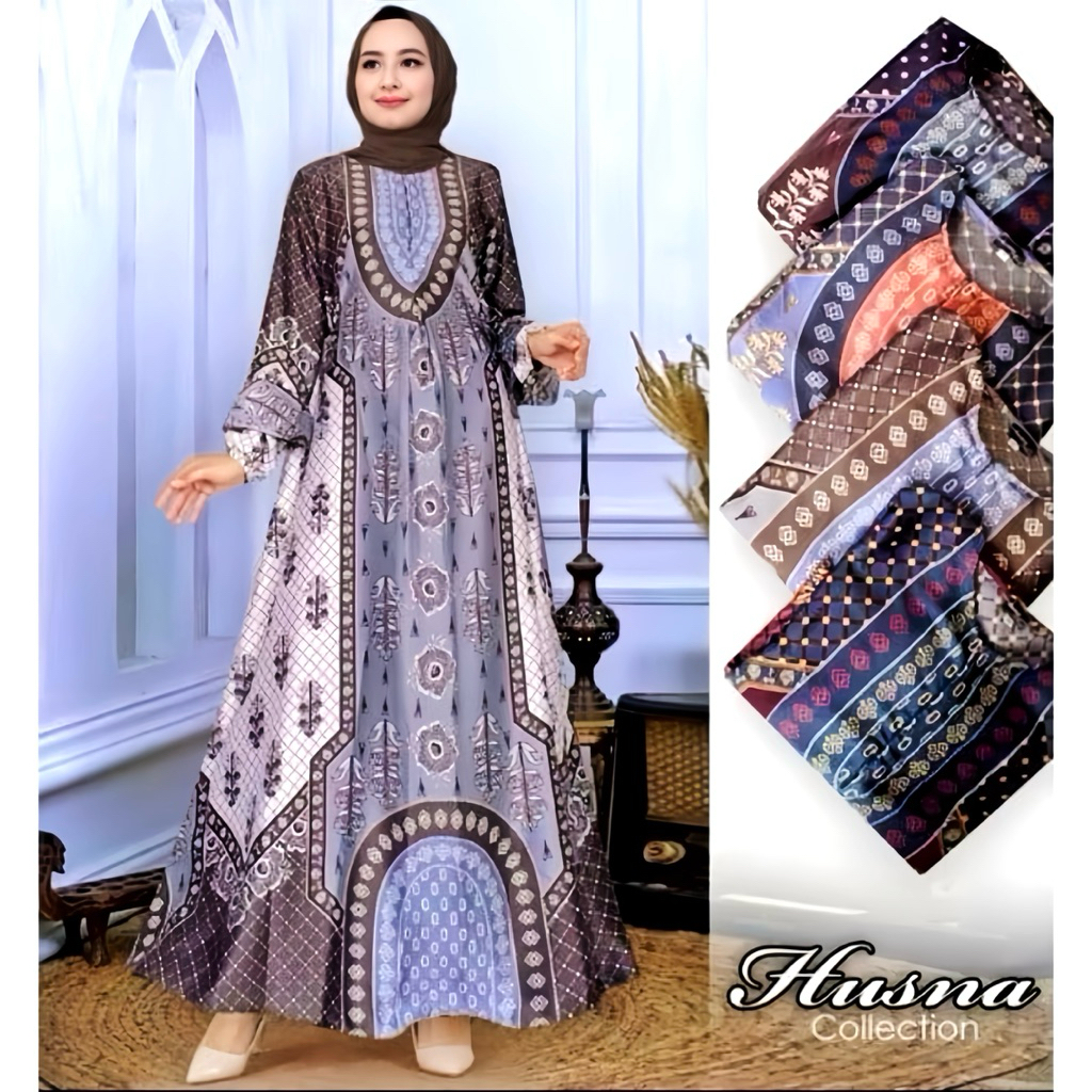 Gamis Silk Premium Quality A Gamis Cantik Motif Bunga Terbaru Ready Seragaman M L XL 4L 6L
