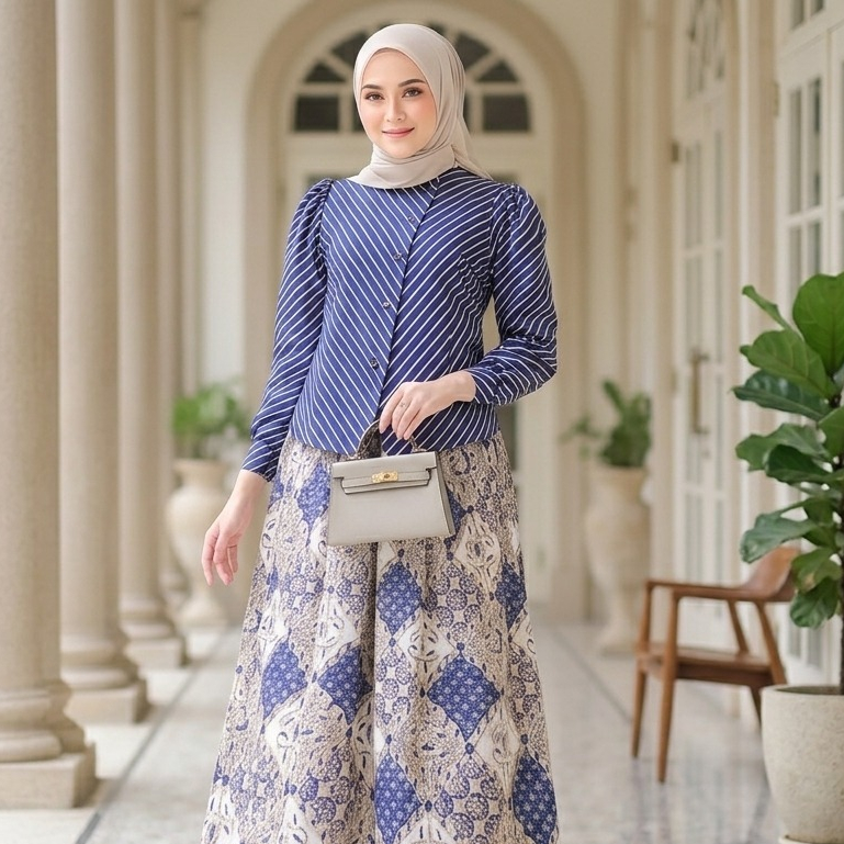 (GOODSTORE) AJENG ONE SET LURIK JANGGAN BATIK PREMIUM WANITA TERBARU LARIS Original By Shofiya Hijab