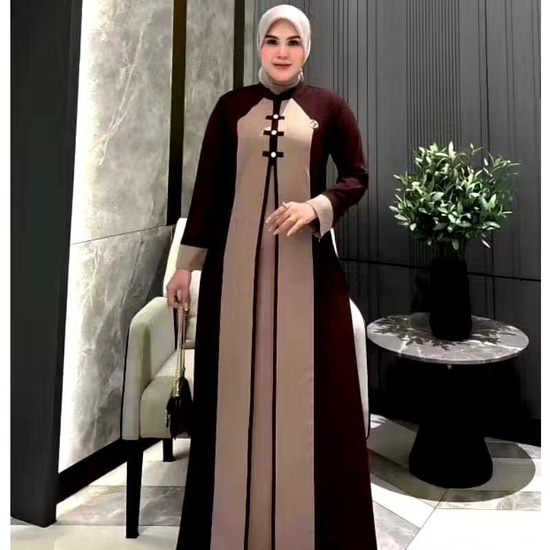 yuna abaya byysaben bahan sabrina anti UV  kekinian abaya lebaran
