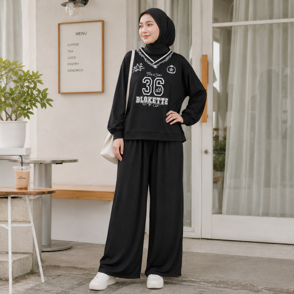 NJW - ONE SET FAGUNI / SETELAN WANITA CELANA PANJANG JUMBO