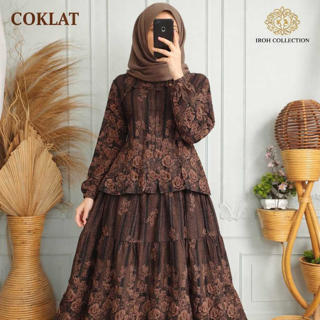 Set Rok Wanita Kekinian Rayon Viscose Busui Kancing Aktif Adem dan Lembut