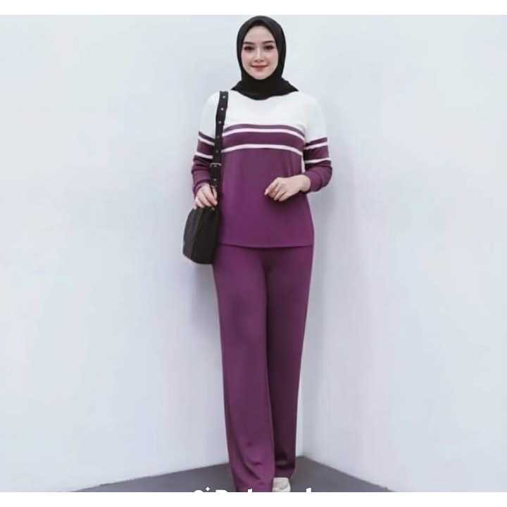 { TERBARU } One Set Apolo Bahan Cringkle Airflow / Setelan Wanita Kekinian