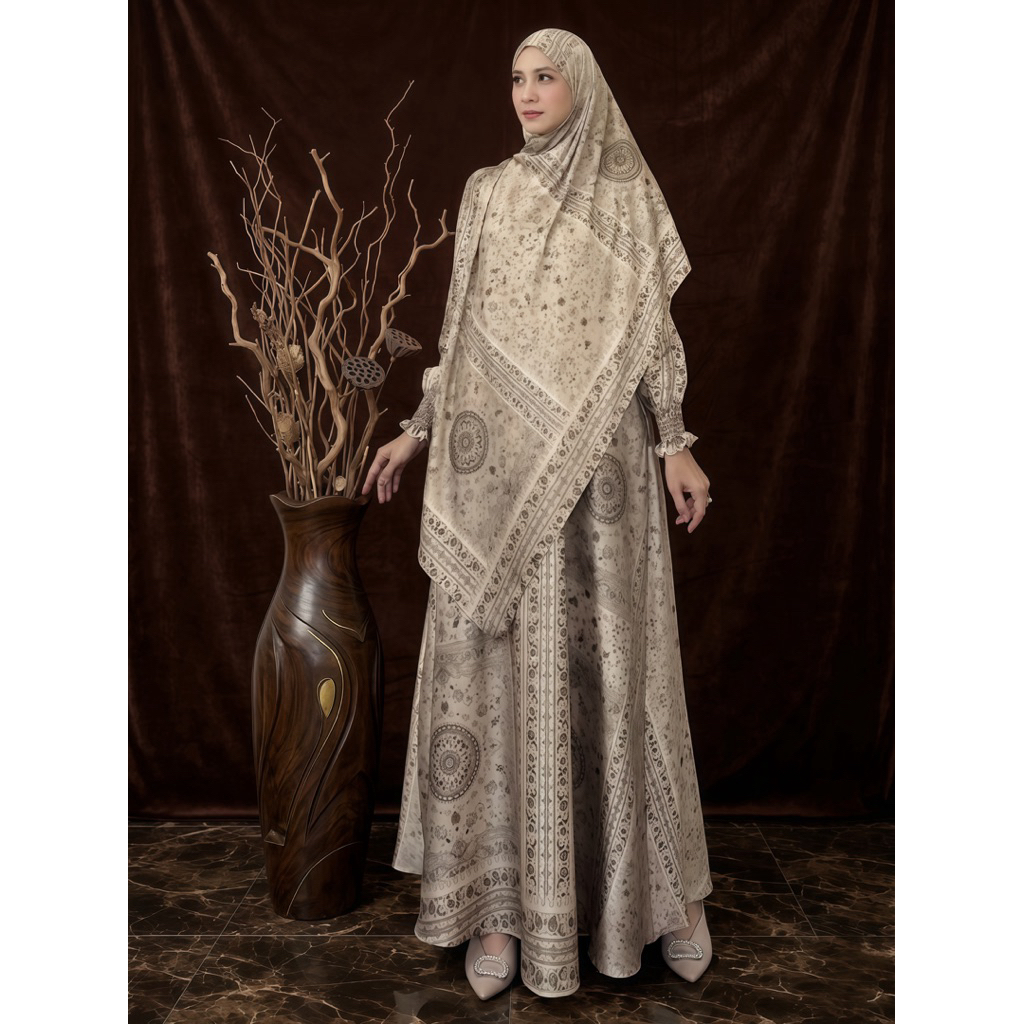[JEMIA] KASHMIR Series Mahira Dress Arabian Silk Set Hijab | Gamis Kondangan Elegan Mewah Premium