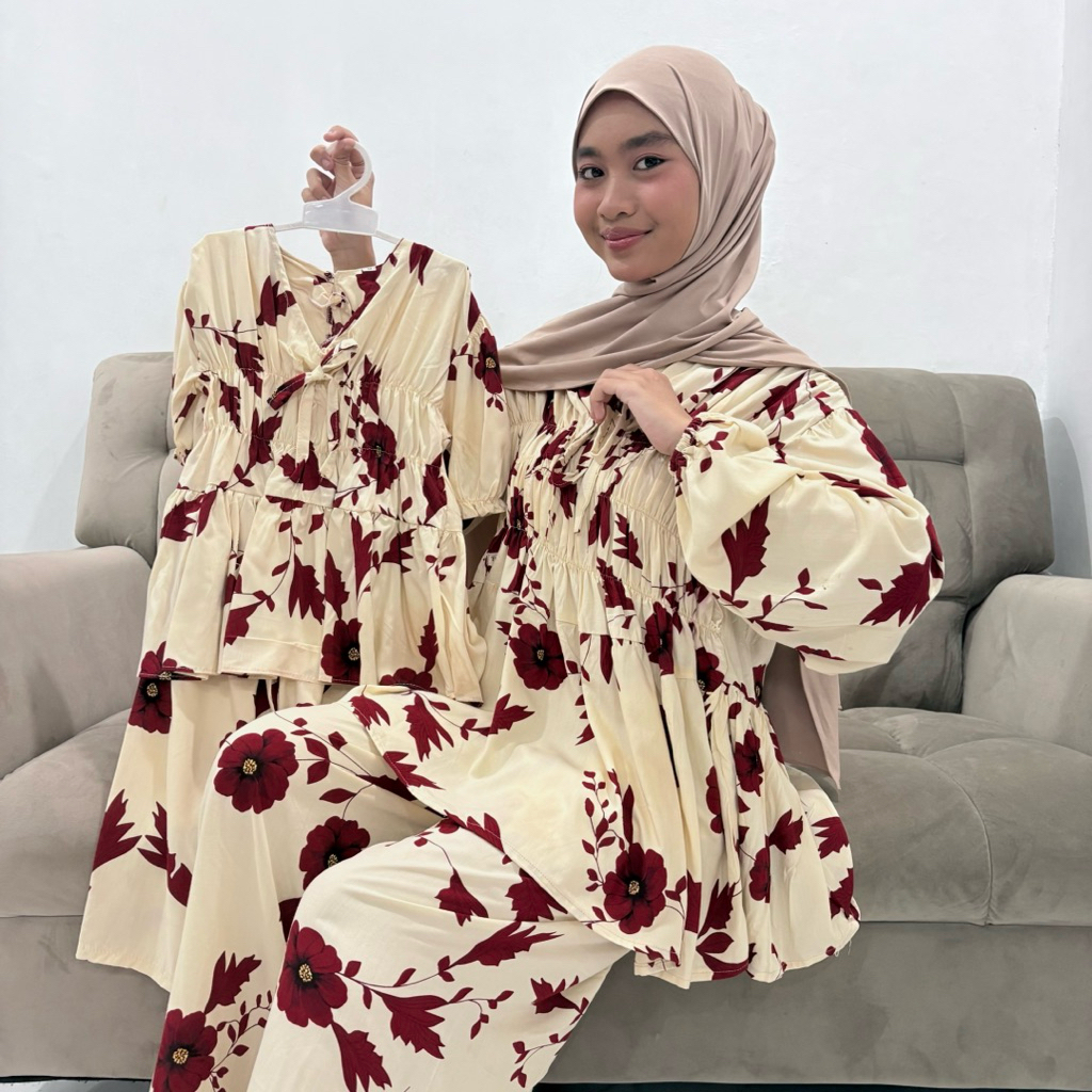 Funnara - Belva One Set Batch 2 Rayon Motif Premium Lengan Balon, Adem dan Elegan