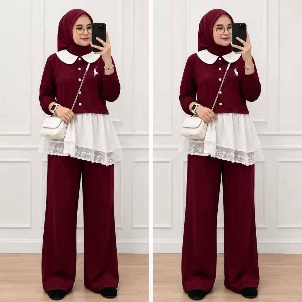 MOSCA ONE SET KNIT ONE SET RENDA VIRAL SETELAN CELANA