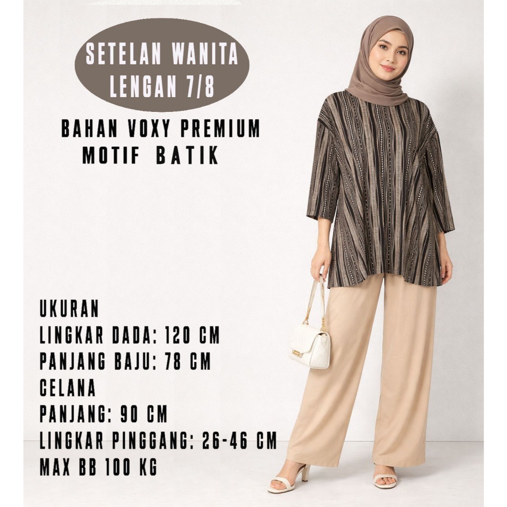 ONE SET LD 120 Setelan Wanita Celana dan Atasan Oversize Terbaru