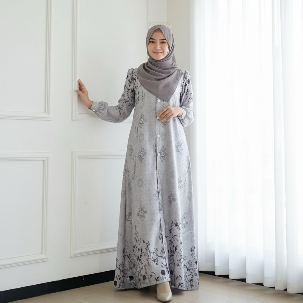 Gamis Murah - Etnic Dress Gamis Motif Maxmara Luxury Mewah dan Elegan