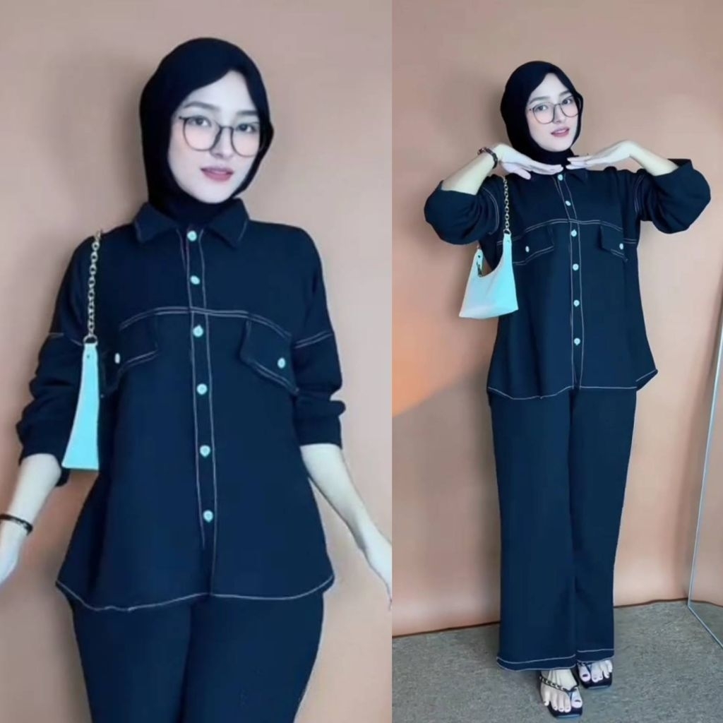 Daily oneset Ricis / Setelan wanita celana kulot soft knt
