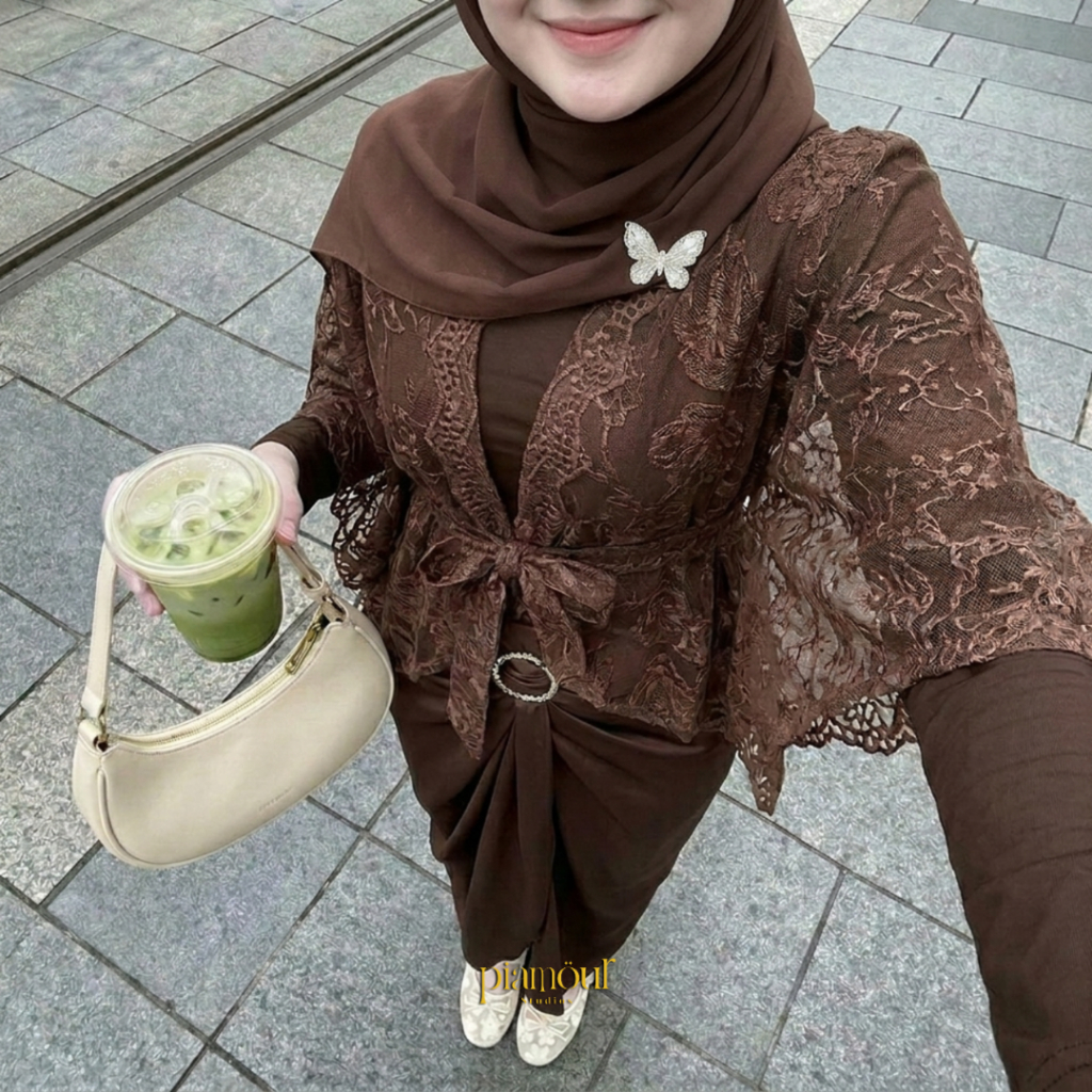 [Paket Oneset] GHINA Baju Kondangan Wanita Kekinian Remaja Hijab Non Hijab One Set Kebaya Modern Bru