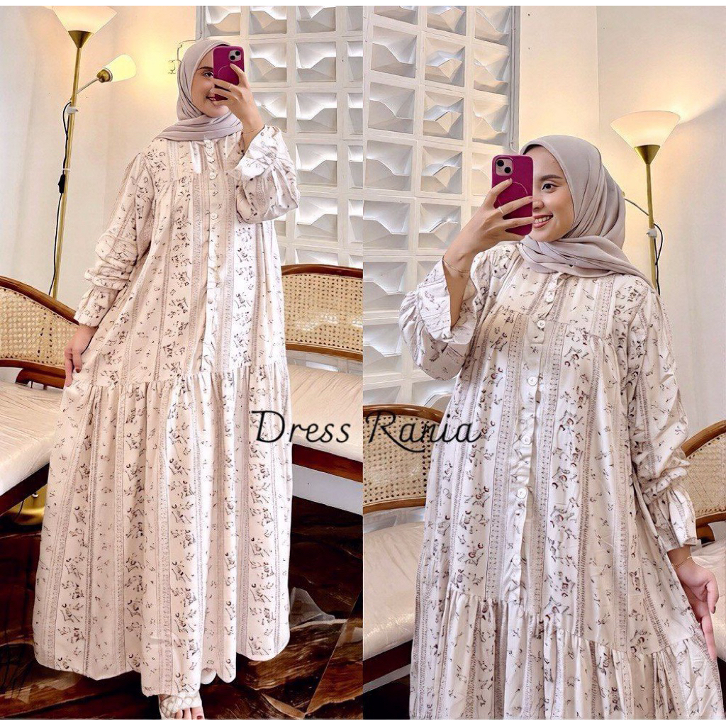 Rania Dress Rayon Terbaru // Gamis Lebaran Dress Rayon Diamond Kekinian
