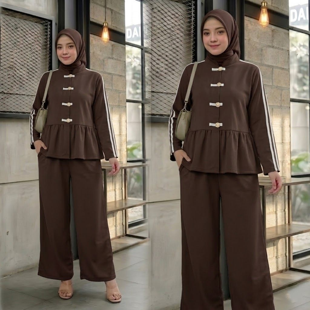 ARABELLA ONE SET CHEONGSAM TERBARU SETELAN WANITA BAHAN SOFT KNIT LD 110//ONE SET RAYON CINA TERBARU