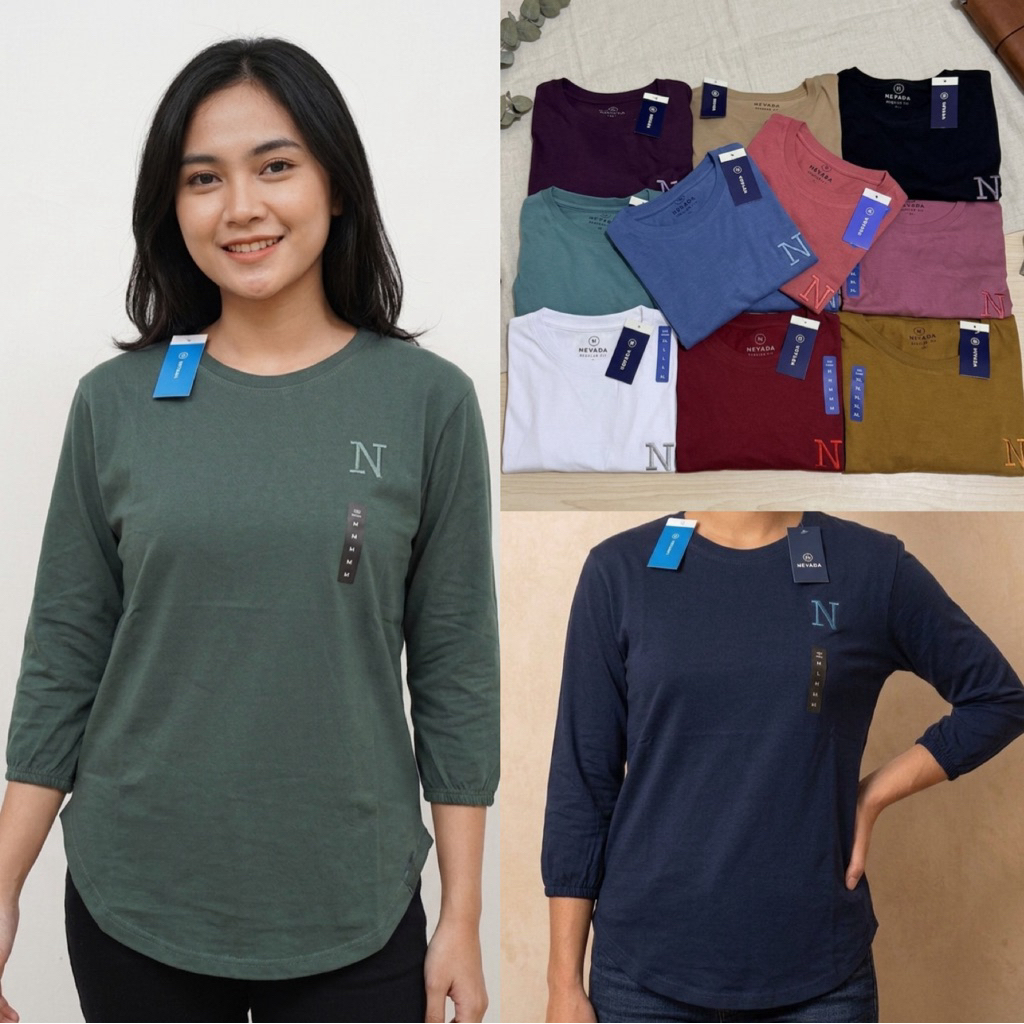 KAOS LENGAN 7/8 NVD KATUN MURAH