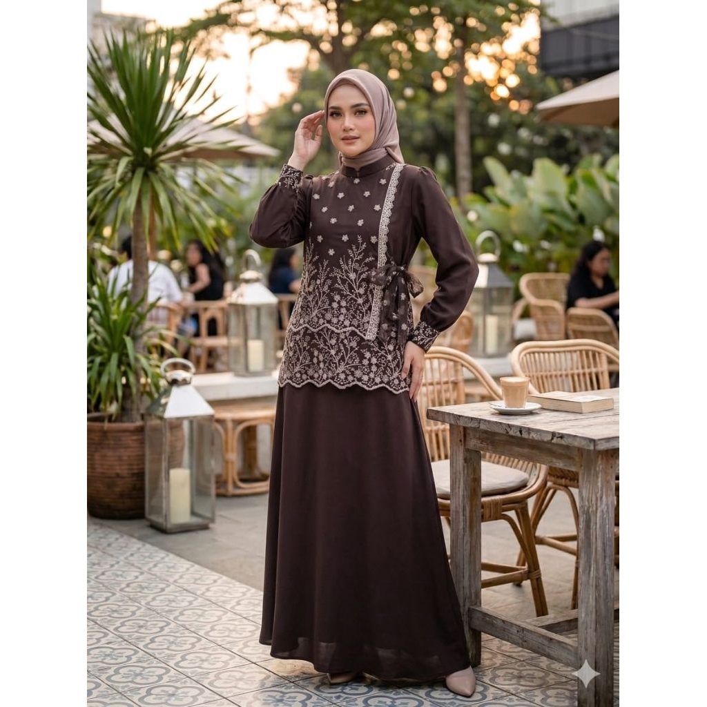 Shanum Oneset Brukat Premium Mewah Elegan