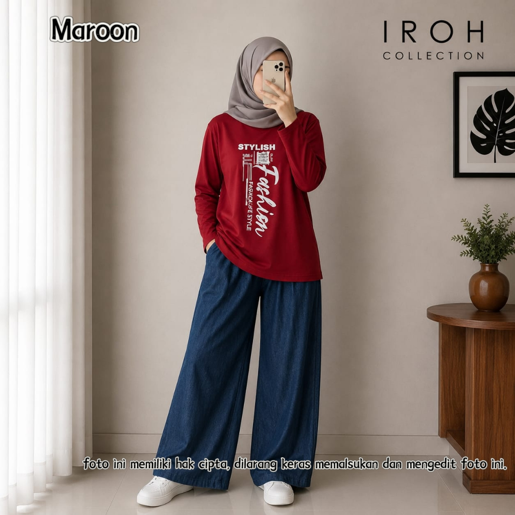 Setelan Wanita Dewasa One Setcel Jeans Premium Motif Terbaru Kekinian