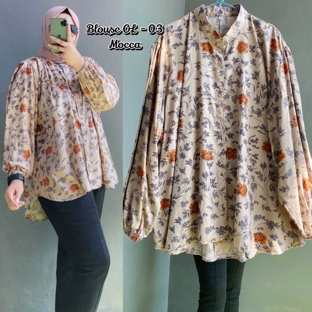 Blouse Kemeja Atasan Wanita Big Size LD 110 120 130 140 Super Jumbo Busui XL XXL 3XL 4XL Rayon Visco