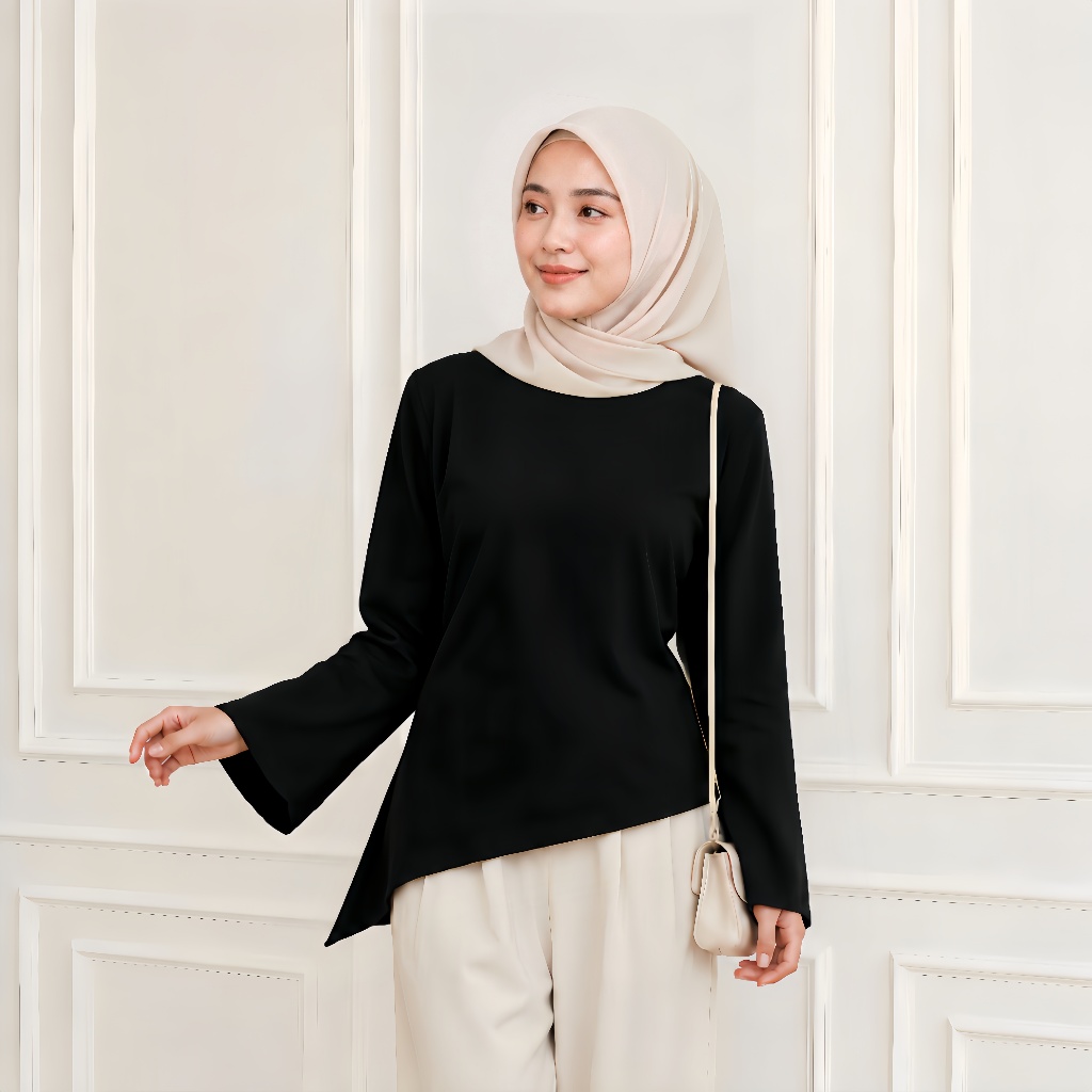 blouse atasan wanita asimetris - atasan wanita model terbaru - blouse wanita