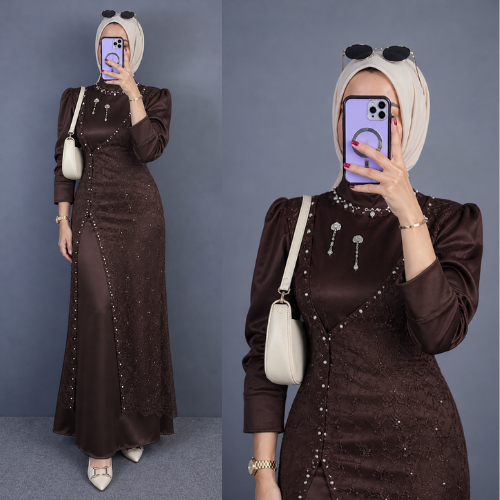 Aurora Gamis Kondangan Dress Wisuda Mewah Gamis Lebaran Terbaru Dress Pesta Pernikahan Bridesmaid