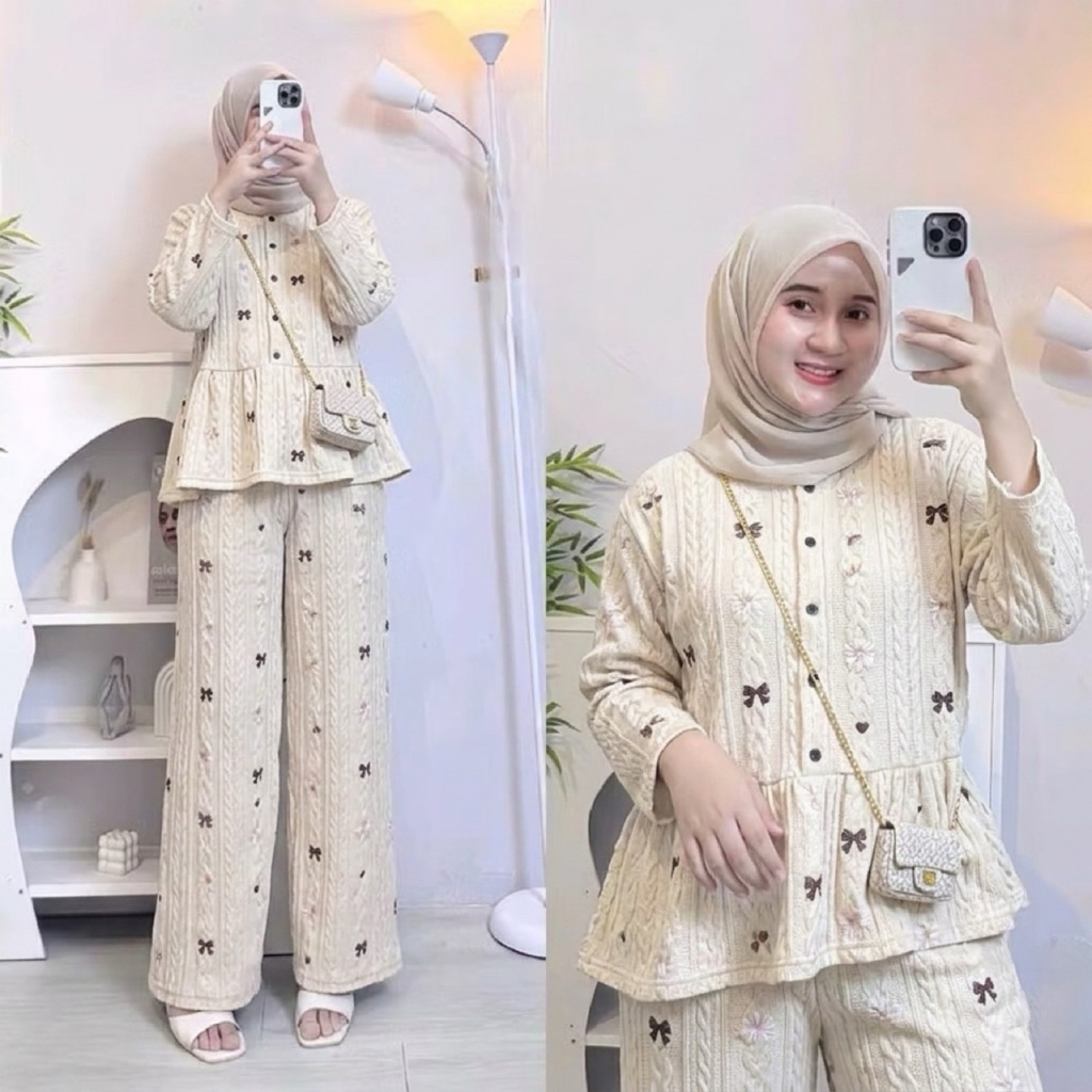 Rafella one set rayon rempel - Setelan Wanita Dayli Outfit