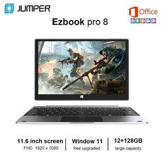 1 Year Warranty | Jumper Ezpad Pro 8 11.6 Inch Touchscreen 2 in 1 Laptop Tablet with Keyboard | 128GB SSD 6GB RAM Windows 11 Intel® Celeron N3350 Office Install