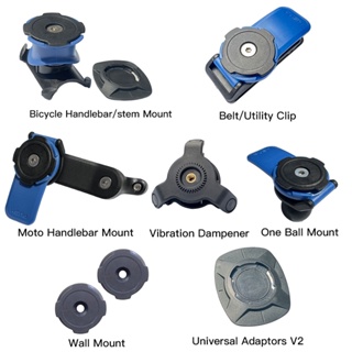 Bicycle Handlebar Stem Holder Phone & Motocycle &Universal adaptors V2 & Wall Mount & VIBRATION DAMPENER  Self LOCK