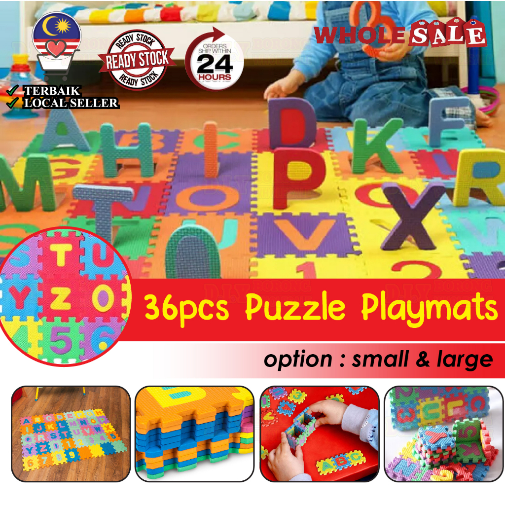 36pcs Styrofoam Numbers & Letters Baby Puzzle Mats Kids Soft EVA Foam
