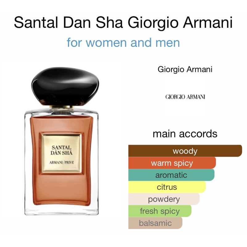 NEW】AUTHENTIC Santal Dan Sha EDT ARMANI/PRIVE Perfume Decant | Shopee  Singapore