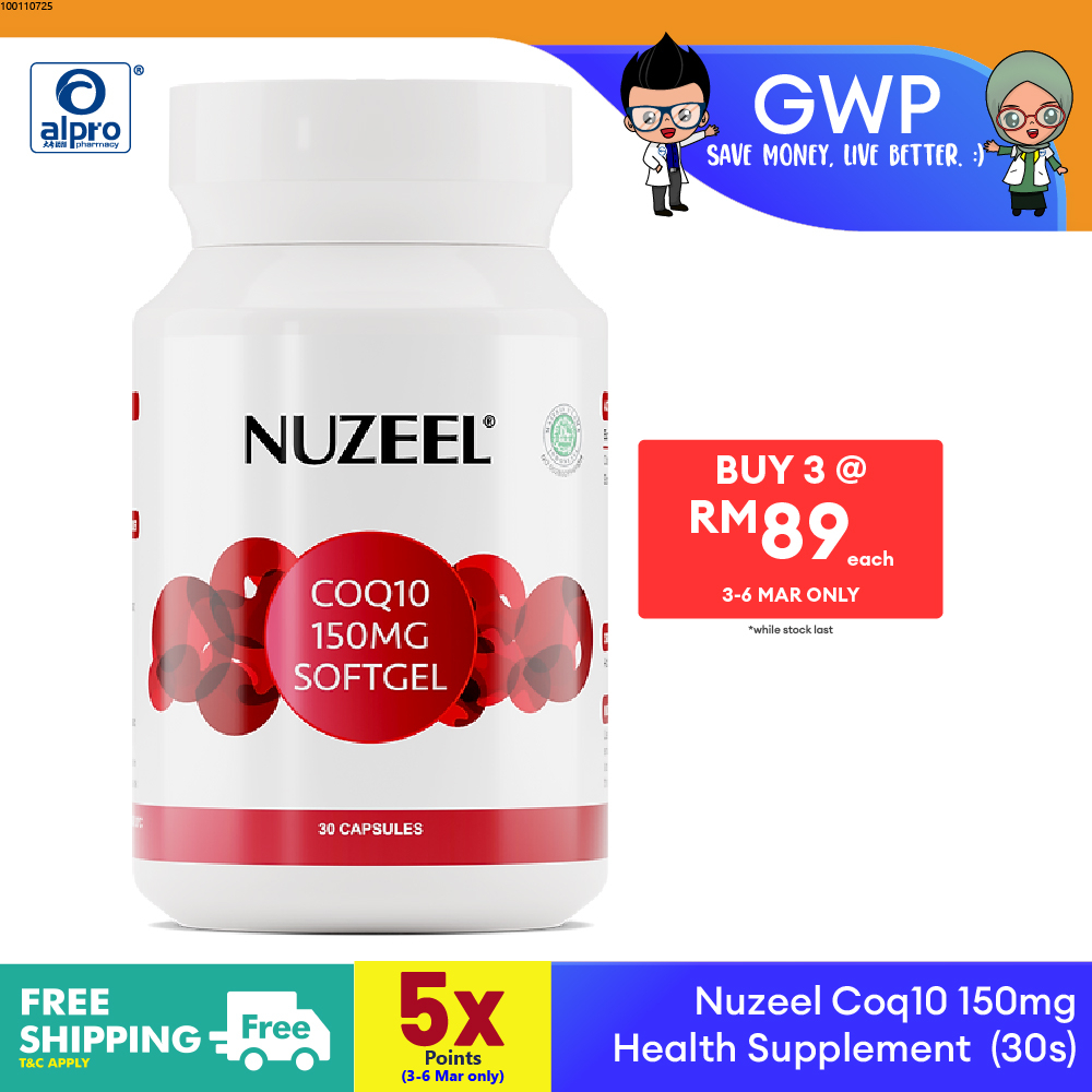 Nuzeel Coq10 150mg Softgel Reduce Oxidative Stress & Inflammation