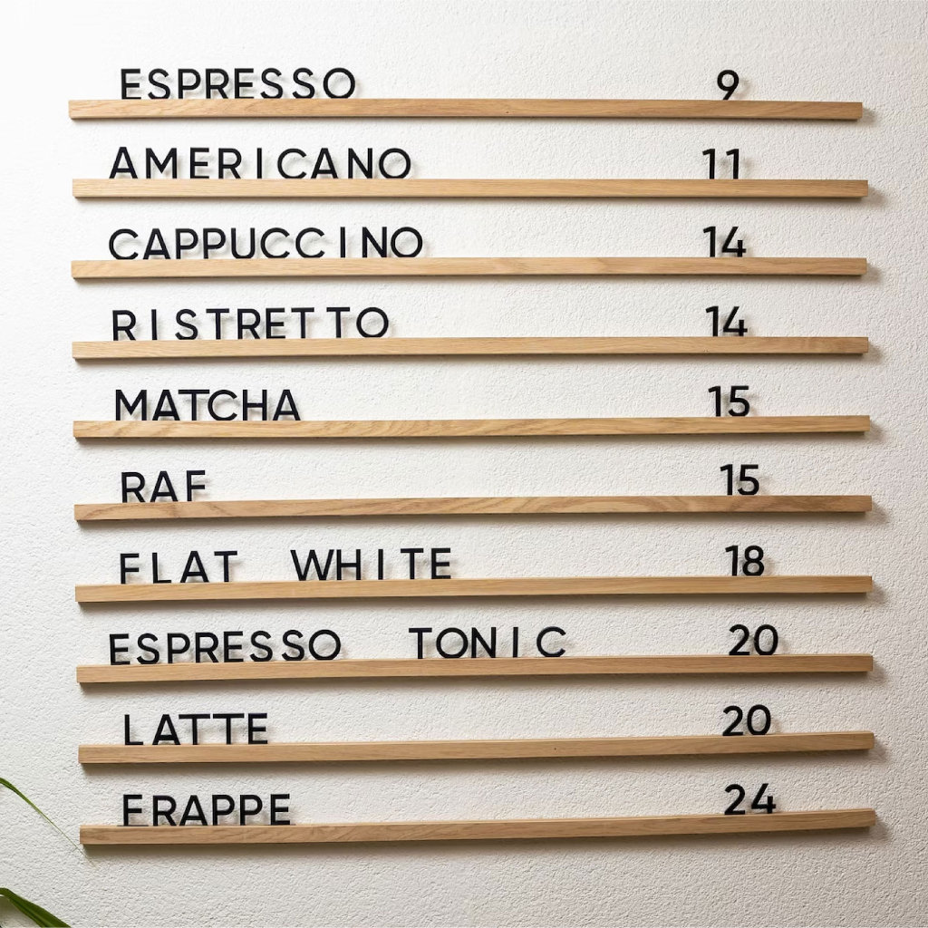 Wall Mounted Interchangeable Menu Board Display Acrylic Letters on ...