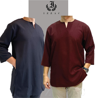 【EXCLUSIVE】Baju kurta 2.0 Side Pocket Lelaki 3/4 Sleeves Ironless Blouse