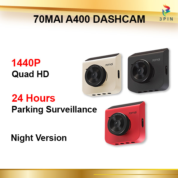 70mai A400 Car Recorder Dash Cam Dashcam Car cam QHD camera1440P Rear Cam Night Vision 145 FOV WDR App Control Smart