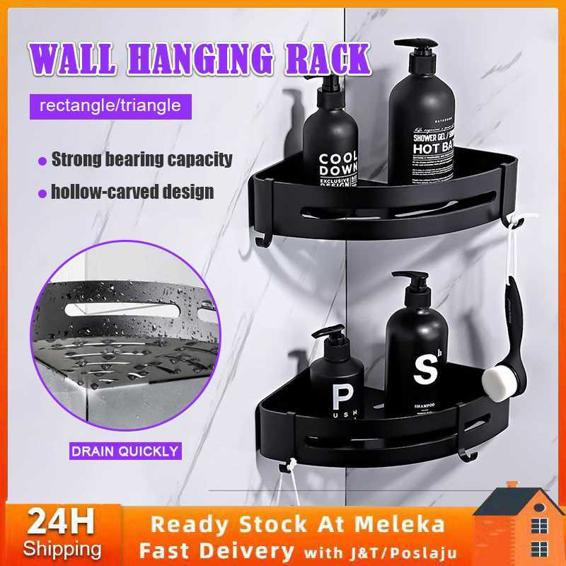 Bathroom Rack Bathroom Shelf Corner Shelf Bathroom Storage Toilet Rack Bathroom Organizer Rak Bilik Mandi 浴室 厨房 浴室 置物架 Bathroom Shelf No Drill Bathroom Corner Shelf