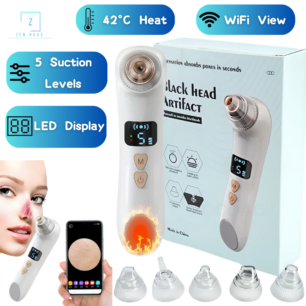 Visual Blackhead Remover Vacuum Cleaner – WiFi Camera, 42 C Heating, Deep Nose Pore Cleaner Blackhead Remover Tool Pore Remover Pore Vacuum