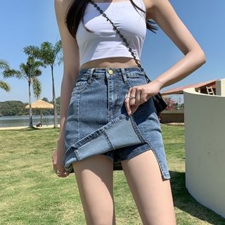 Very Short Sexy Mini Pants Skirt Womens 2022 Hip High Waist Tight Korean Style Fashion Summer Jean Skirts for Women Denim Skirt