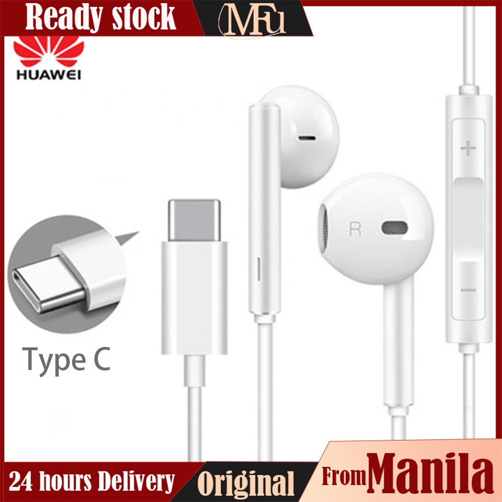 Wired TypeC Earphone USB In Ear Hearphone Headset With Mic Mate Honor 20 Pro P60 TypeC Earphones