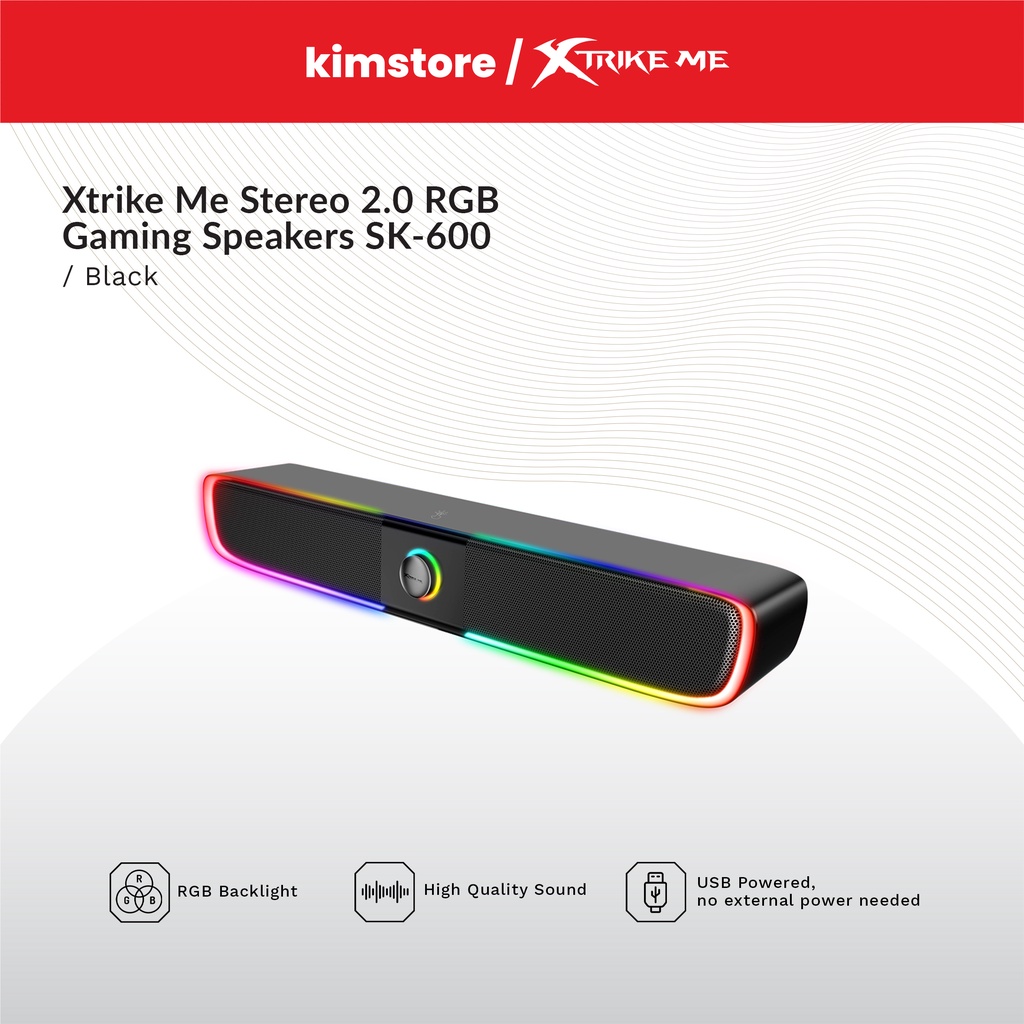 Xtrike Me Stereo 2.0 RGB Gaming Speakers SK-600 - Black