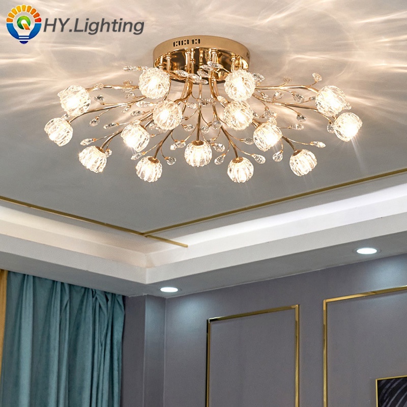 New Crystal Living Room Lamp Bedroom Ceiling Light G9 Bulb Household Interior Decorative Chandelier
