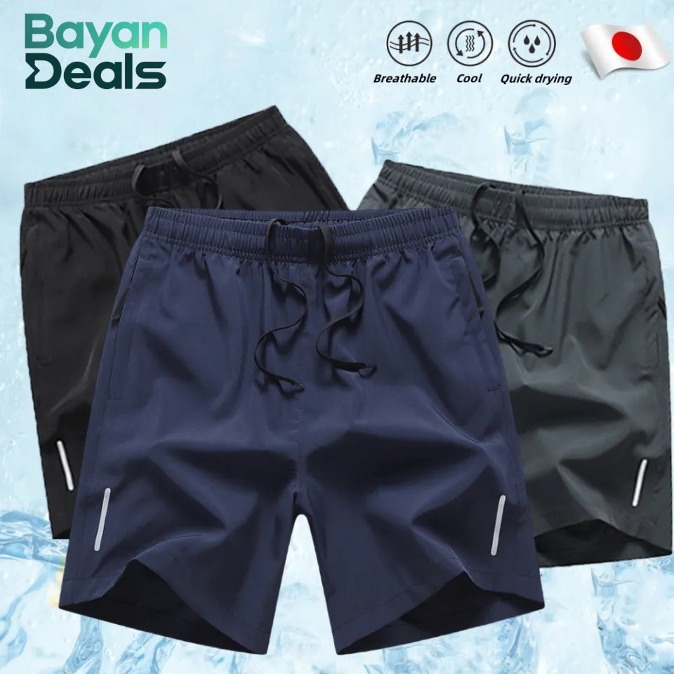 【Buy 1 take 1 】ice slik shorts for men pambahay dry fit men's shorts jogging casual sports shorts