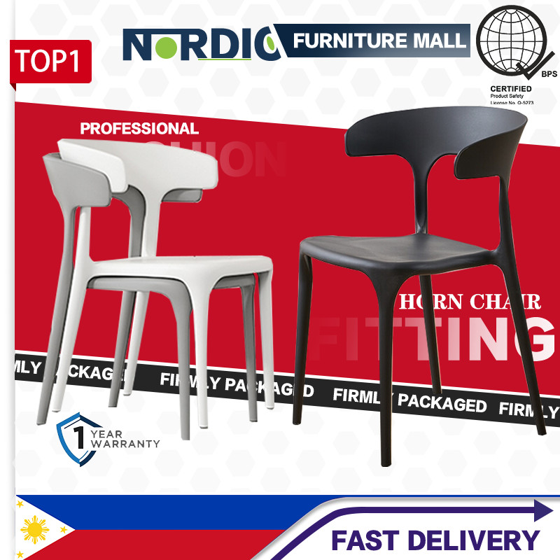 HOT DEALS Nordic Horn Chair Plastic Chair Cafe Chair Dining chair study chair Comfortable Back House