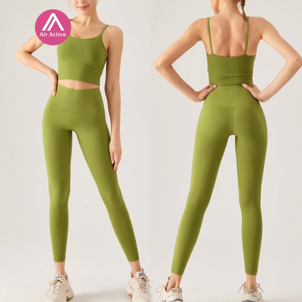 AirActive Leisure Workout Sets Yoga Terno Padded Cami Sports Bra & Soft High-Waist Leggings Multiple
