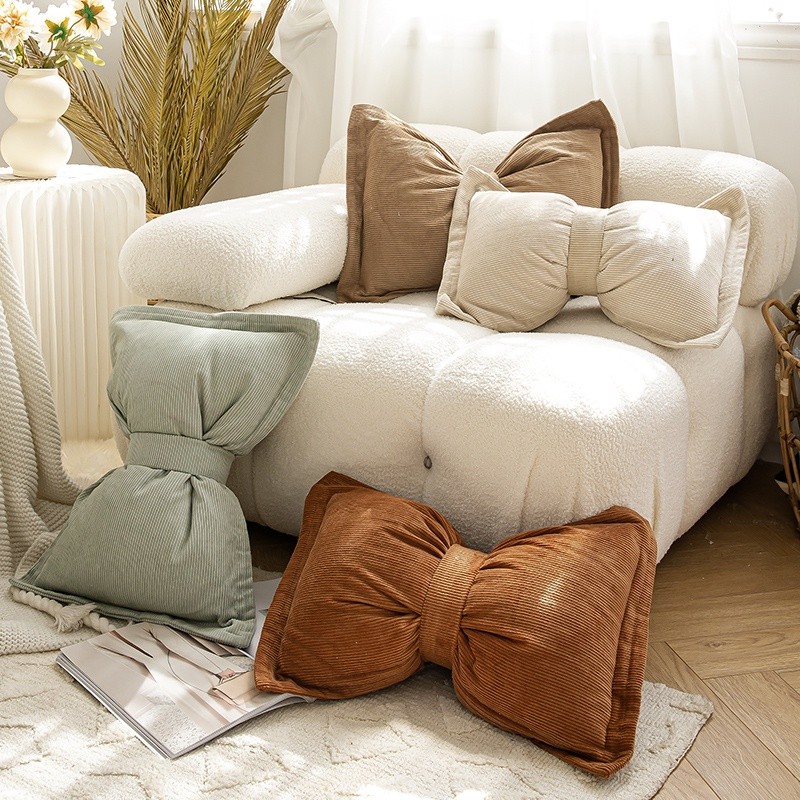 Ready Stock✿WindSing✿ Decorative Throw Pillow Living Room Sofa Bowknot Pillow Cushion Waist Pillow W